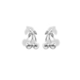 Aretes tipo topo de cereza plateados